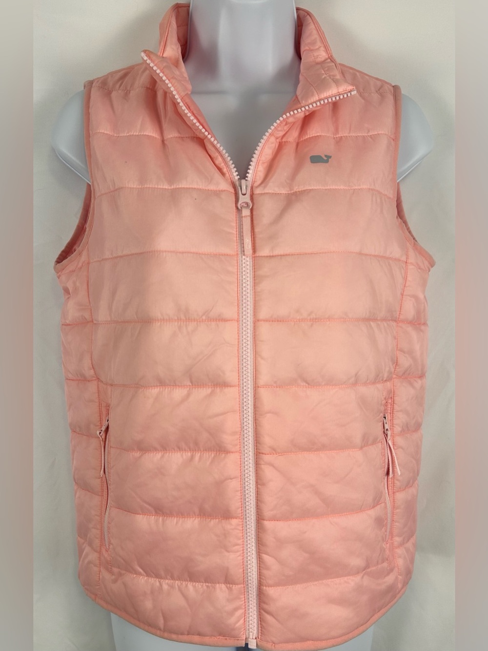 Vineyard Vines Women’s L Pink Quilted Puffer Vest Full Zip